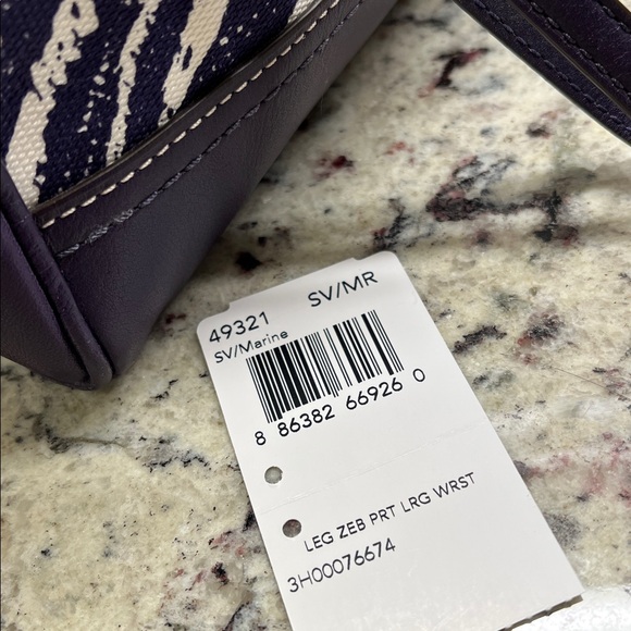 Coach Legacy Zebra Wristlet Clutch in Purple NWT - Picture 13 of 13